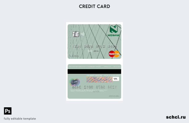 цифровая загрузка шаблона карты Mastercard Лесото Nedbank